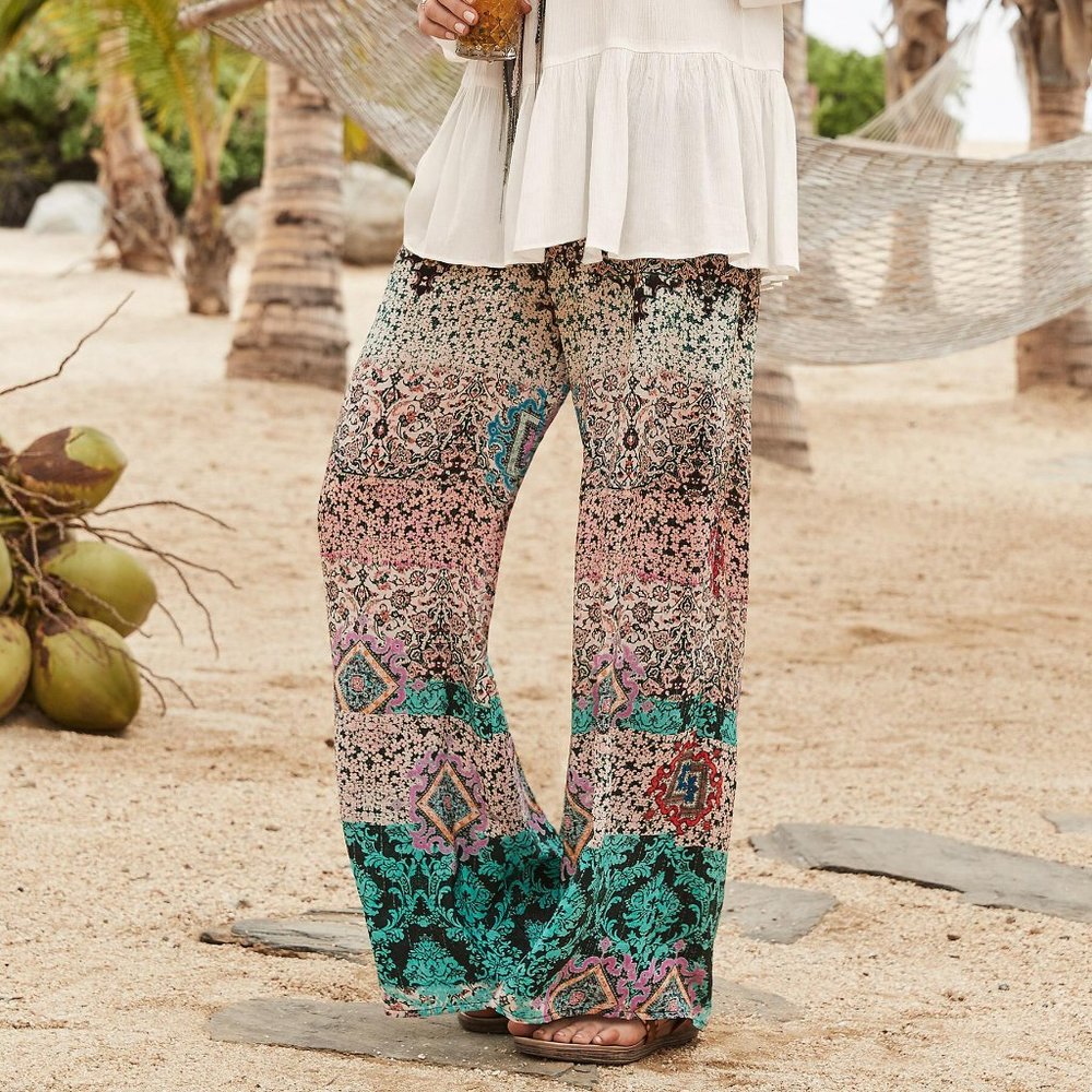 Sundance Paisley in Bloom Pants - XL - Great Condition - Boho Hippie Palazzo
